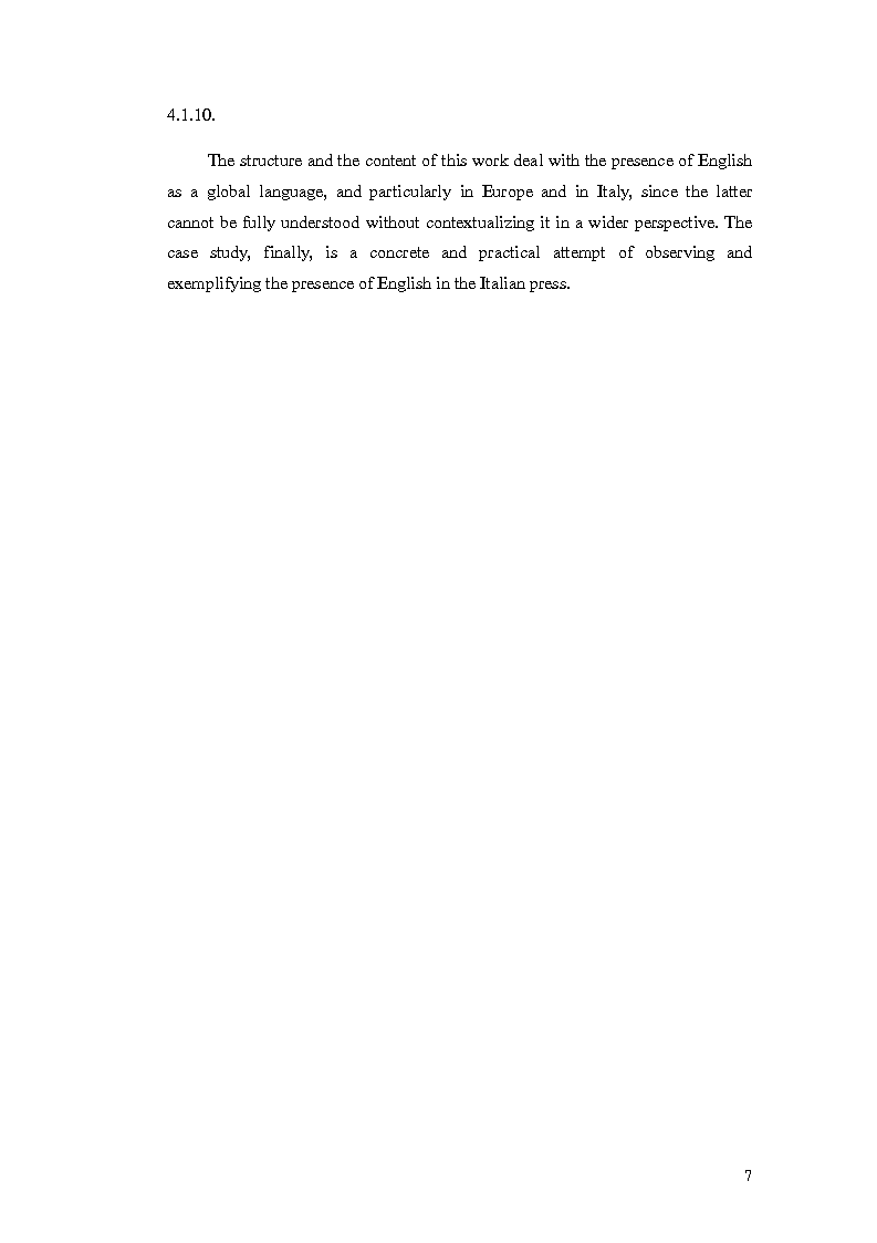 Anteprima della tesi: The Presence of Anglicisms in four italian Magazines: a Case Study, Pagina 6