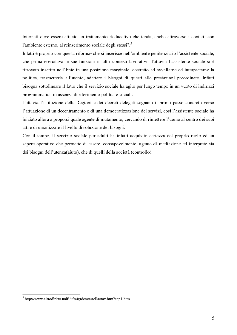 Anteprima della tesi: Servizio sociale e sistema penitenziario, tesi comparativa sulla rieducazione penitenziaria in Italia e in Spagna, Pagina 5