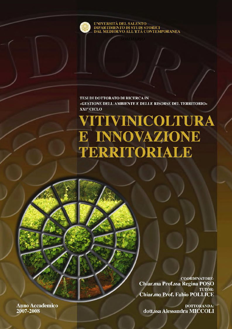 Anteprima della tesi: Vitivinicoltura e innovazione territoriale, Pagina 1