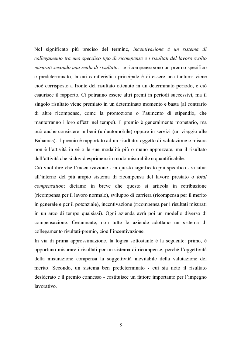 Anteprima della tesi: Piani di retribuzione variabile e altre forme d'incentivazione nell'impresa, Pagina 3