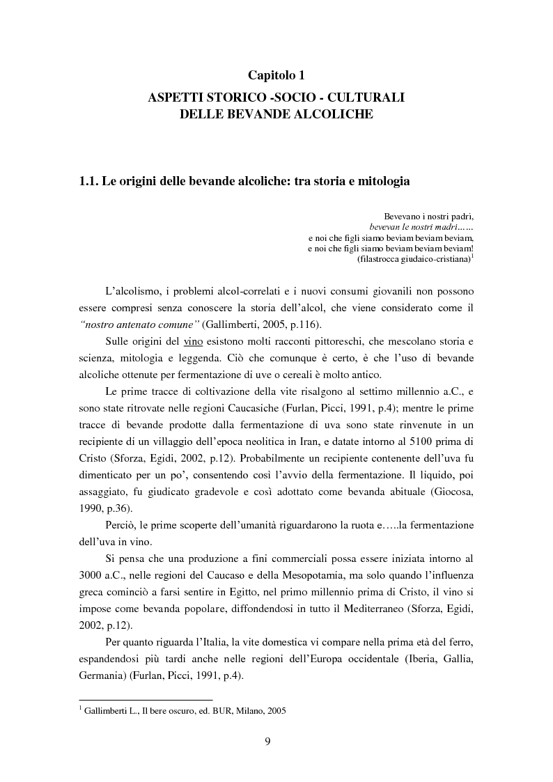 Anteprima della tesi: Giovani e alcol. Un approfondimento empirico nella realtà feltrina, Pagina 6