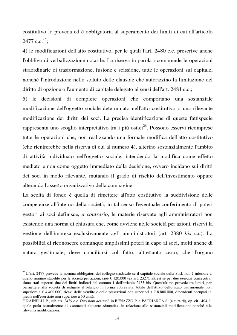 Anteprima della tesi: S.R.L. La partecipazione del socio attraverso l'assemblea e gli altri metodi di formazione delle decisioni: riflessi sulla redazione dello statuto., Pagina 15