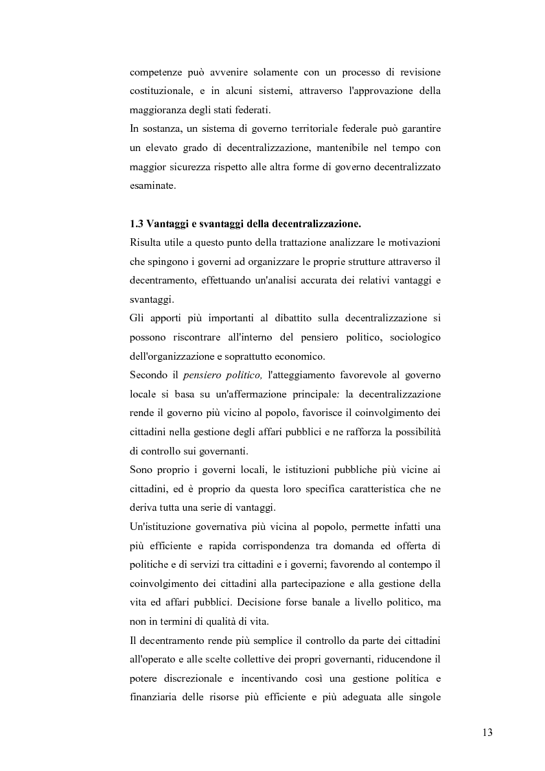 Anteprima della tesi: Principali problematiche di attuazione del disegno di federalismo fiscale in Italia, Pagina 10
