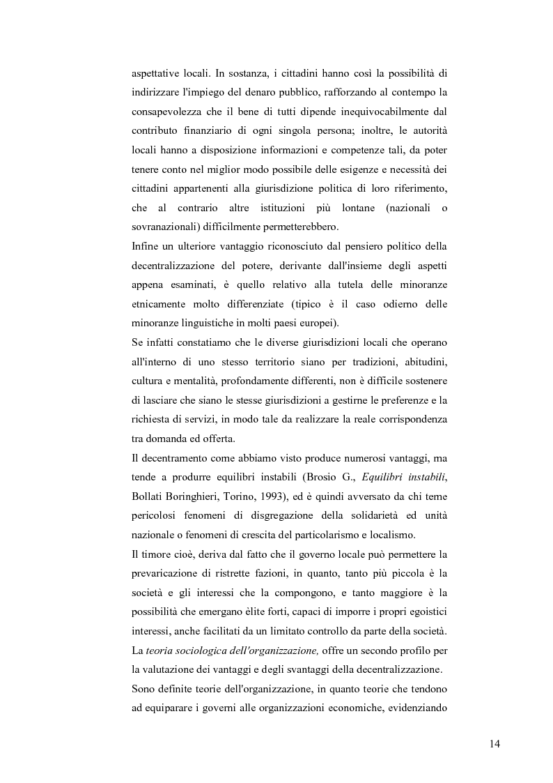 Anteprima della tesi: Principali problematiche di attuazione del disegno di federalismo fiscale in Italia, Pagina 11