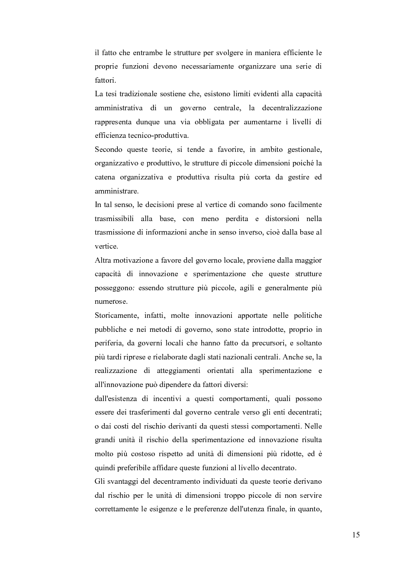 Anteprima della tesi: Principali problematiche di attuazione del disegno di federalismo fiscale in Italia, Pagina 12