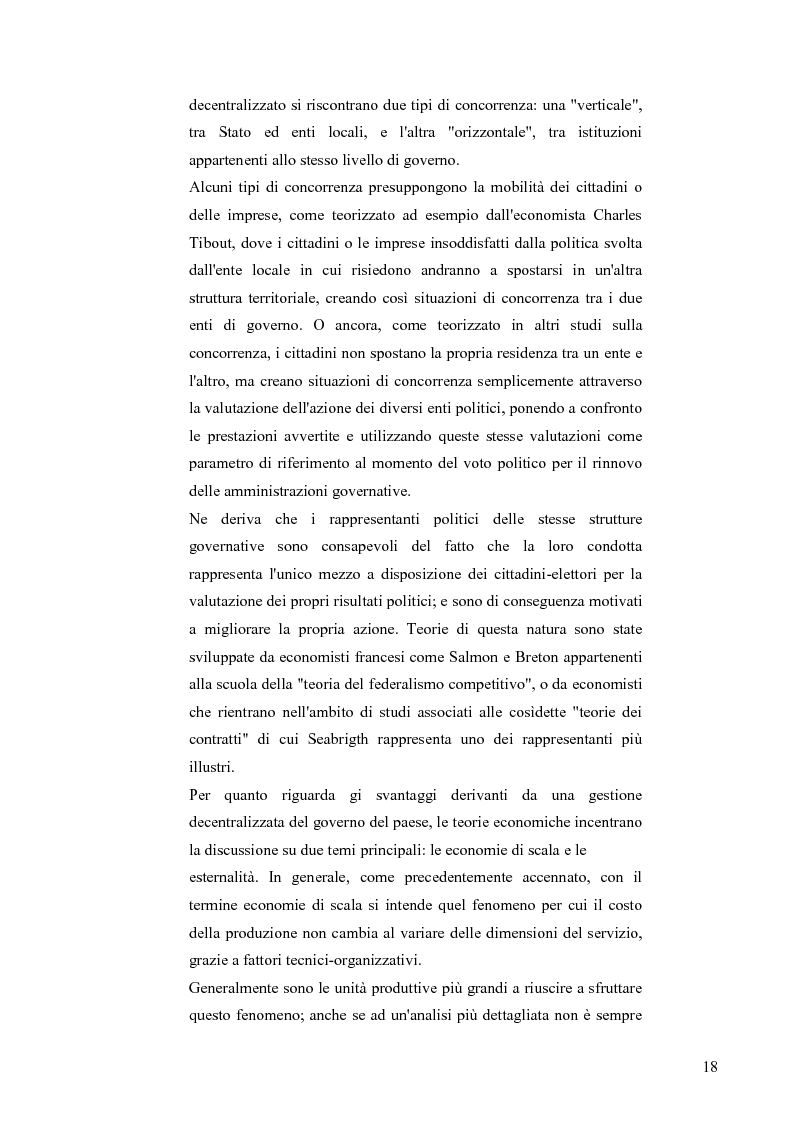 Anteprima della tesi: Principali problematiche di attuazione del disegno di federalismo fiscale in Italia, Pagina 15