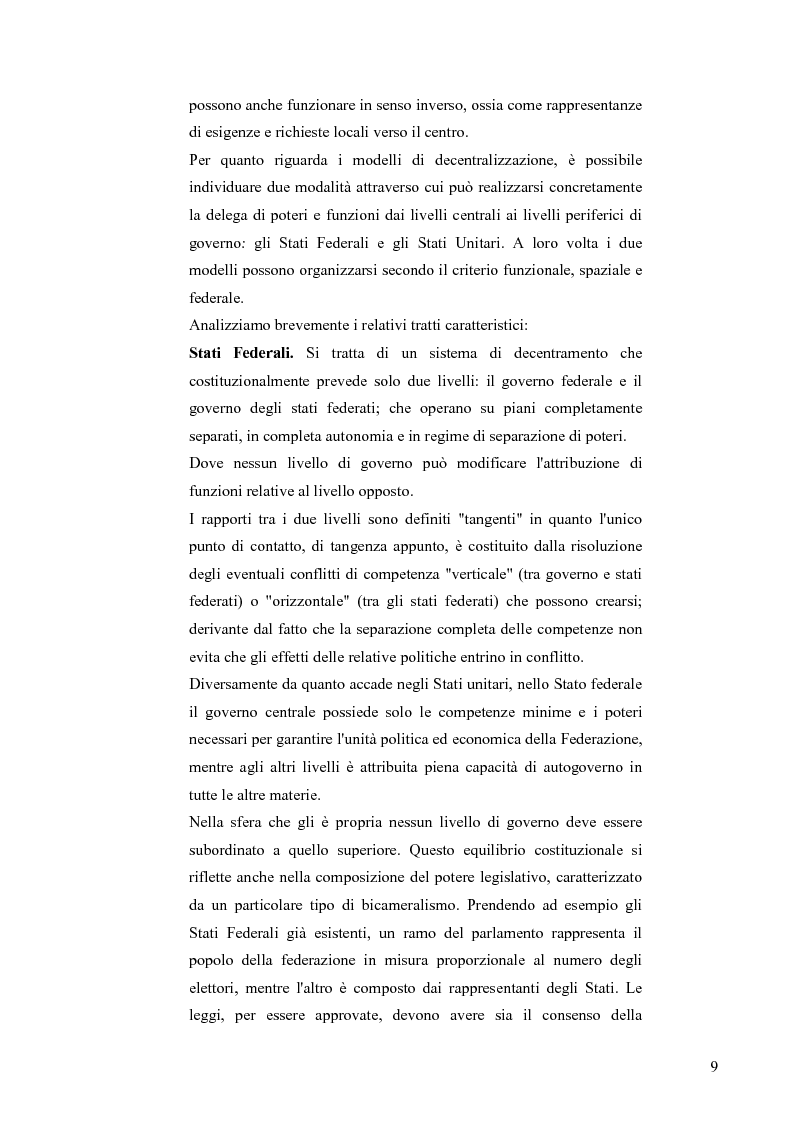 Anteprima della tesi: Principali problematiche di attuazione del disegno di federalismo fiscale in Italia, Pagina 6