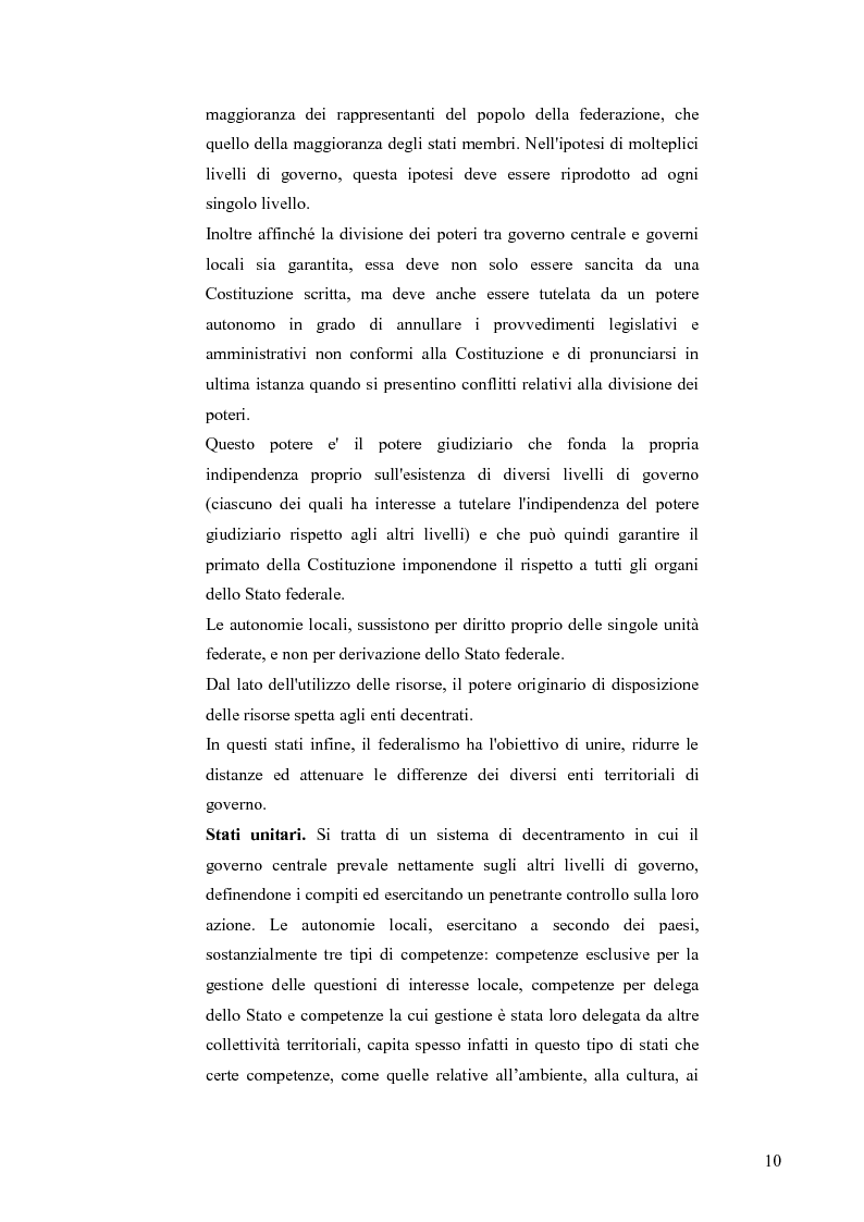 Anteprima della tesi: Principali problematiche di attuazione del disegno di federalismo fiscale in Italia, Pagina 7