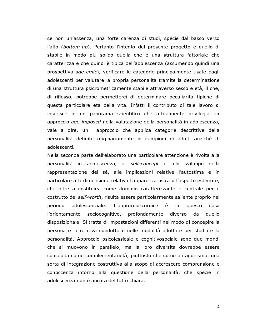 Anteprima della tesi: Differenze individuali in adolescenza: fattori psicolessicali secondo una prospettiva Age-Emic, Pagina 3