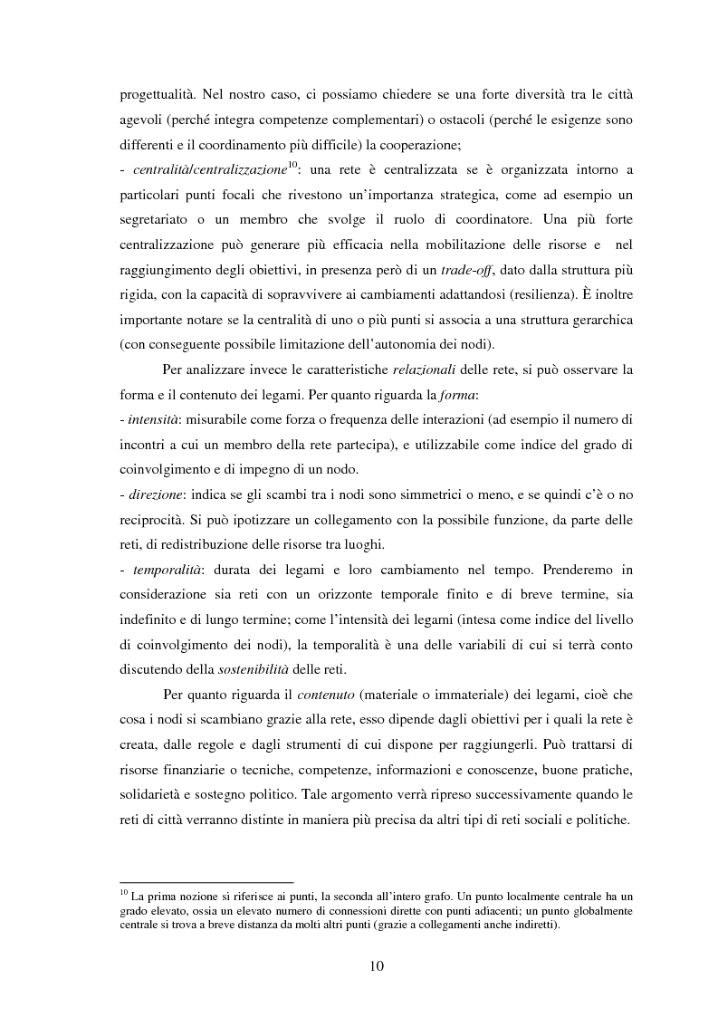 Anteprima della tesi: Reti internazionali e cooperazione tra città: logiche e problematiche del networking attivo nella definizione di politiche e progetti urbani, Pagina 11