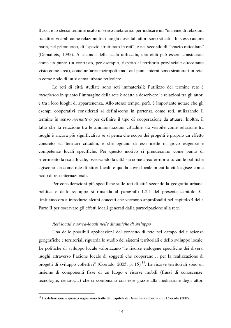Anteprima della tesi: Reti internazionali e cooperazione tra città: logiche e problematiche del networking attivo nella definizione di politiche e progetti urbani, Pagina 15