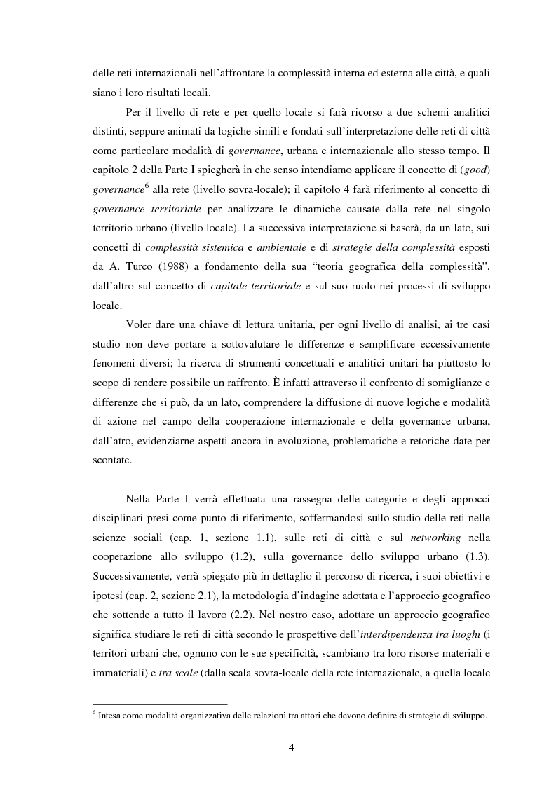 Anteprima della tesi: Reti internazionali e cooperazione tra città: logiche e problematiche del networking attivo nella definizione di politiche e progetti urbani, Pagina 5