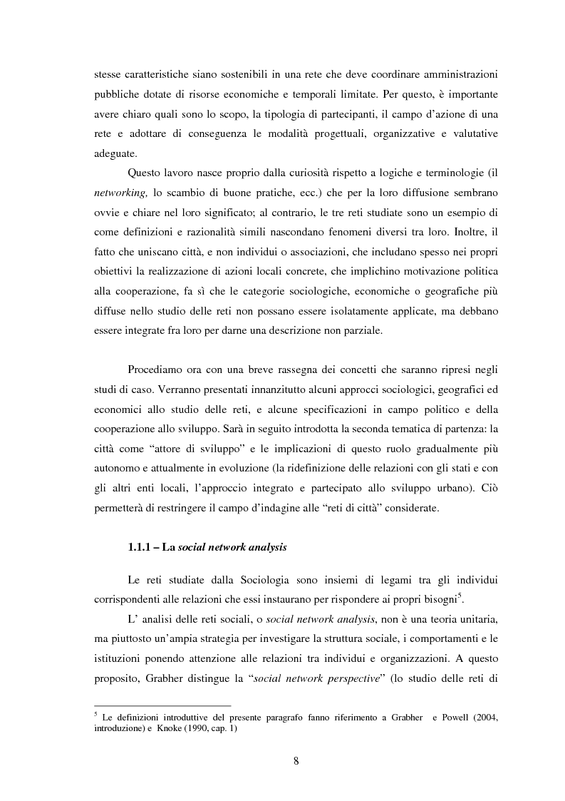 Anteprima della tesi: Reti internazionali e cooperazione tra città: logiche e problematiche del networking attivo nella definizione di politiche e progetti urbani, Pagina 9
