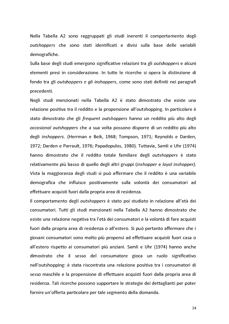 Anteprima della tesi: Outshopping: situazione attuale e tendenze evolutive. Una ricerca empirica al confine tra Friuli-Venezia Giulia e Slovenia, Pagina 15