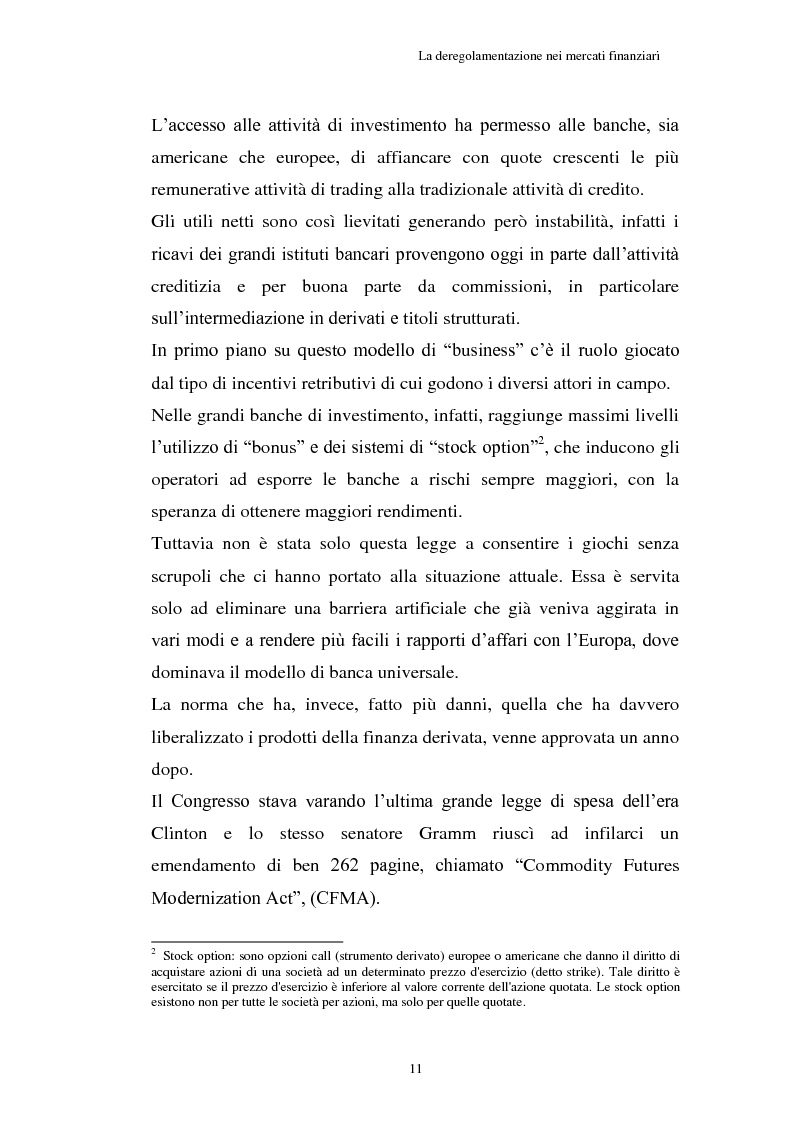 Anteprima della tesi: La Crisi connessa ai nuovi strumenti dell’innovazione finanziaria: il problema di una nuova regolamentazione globale, Pagina 12