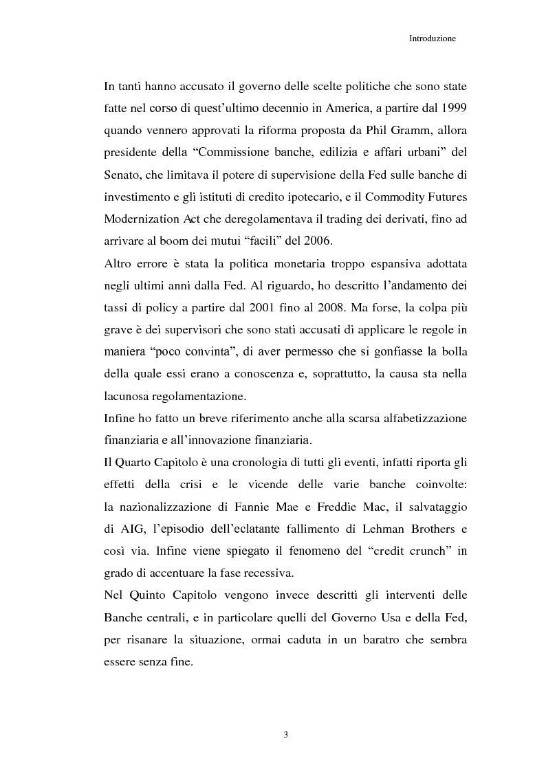 Anteprima della tesi: La Crisi connessa ai nuovi strumenti dell’innovazione finanziaria: il problema di una nuova regolamentazione globale, Pagina 4