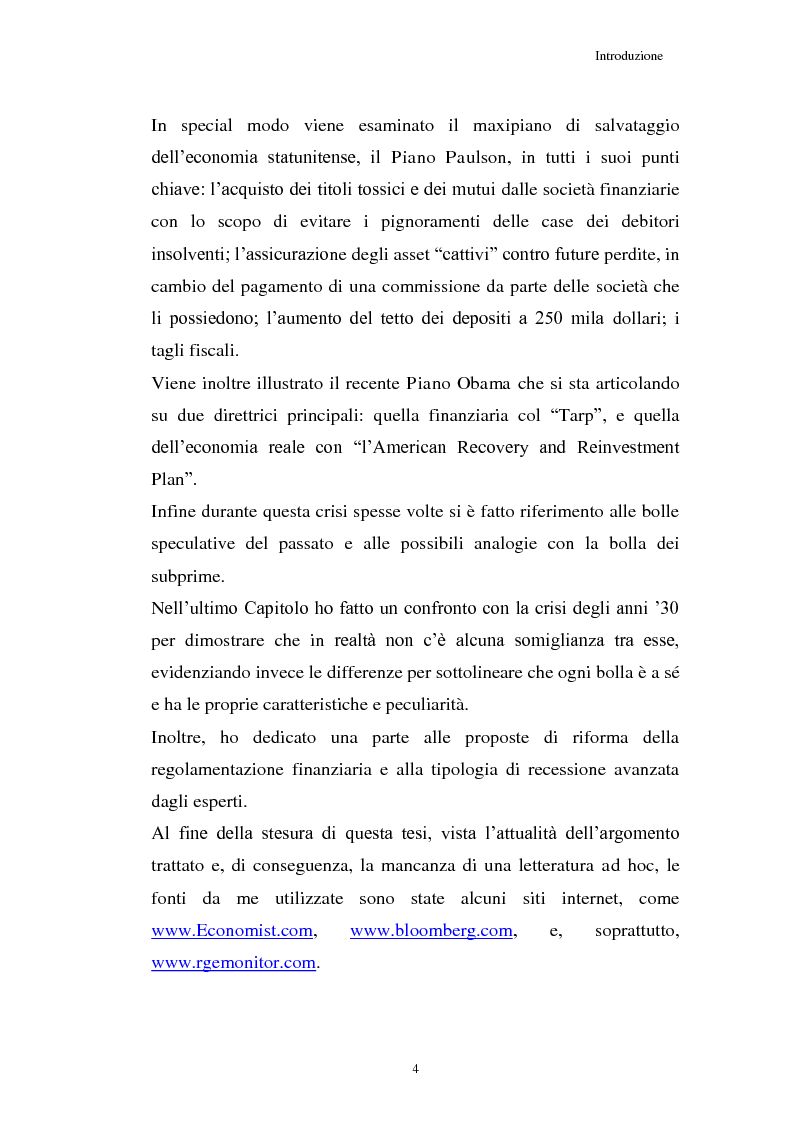 Anteprima della tesi: La Crisi connessa ai nuovi strumenti dell’innovazione finanziaria: il problema di una nuova regolamentazione globale, Pagina 5