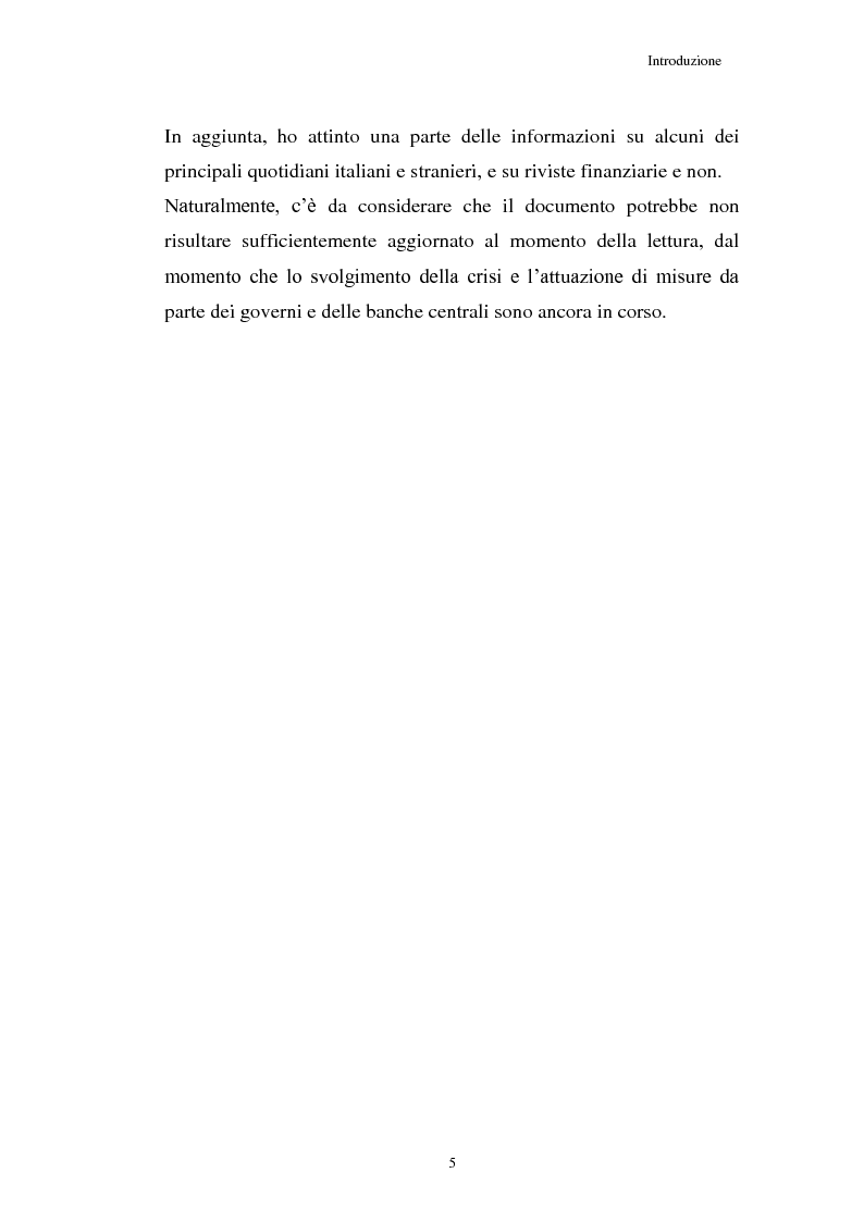 Anteprima della tesi: La Crisi connessa ai nuovi strumenti dell’innovazione finanziaria: il problema di una nuova regolamentazione globale, Pagina 6
