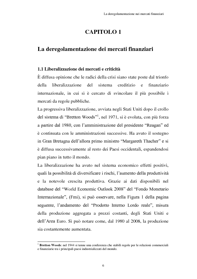 Anteprima della tesi: La Crisi connessa ai nuovi strumenti dell’innovazione finanziaria: il problema di una nuova regolamentazione globale, Pagina 7