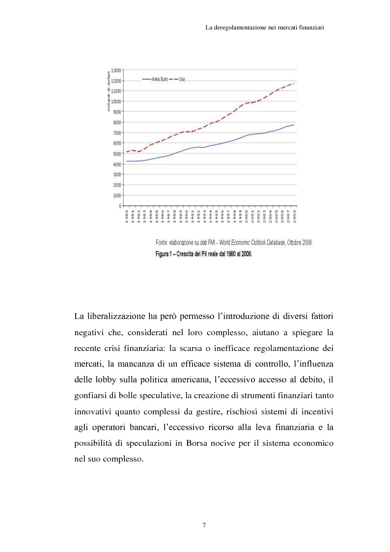 Anteprima della tesi: La Crisi connessa ai nuovi strumenti dell’innovazione finanziaria: il problema di una nuova regolamentazione globale, Pagina 8