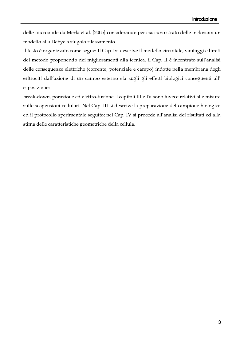 Anteprima della tesi: Spettroscopia dielettrica per la caratterizzazione morfologica di eritrociti umani, Pagina 4