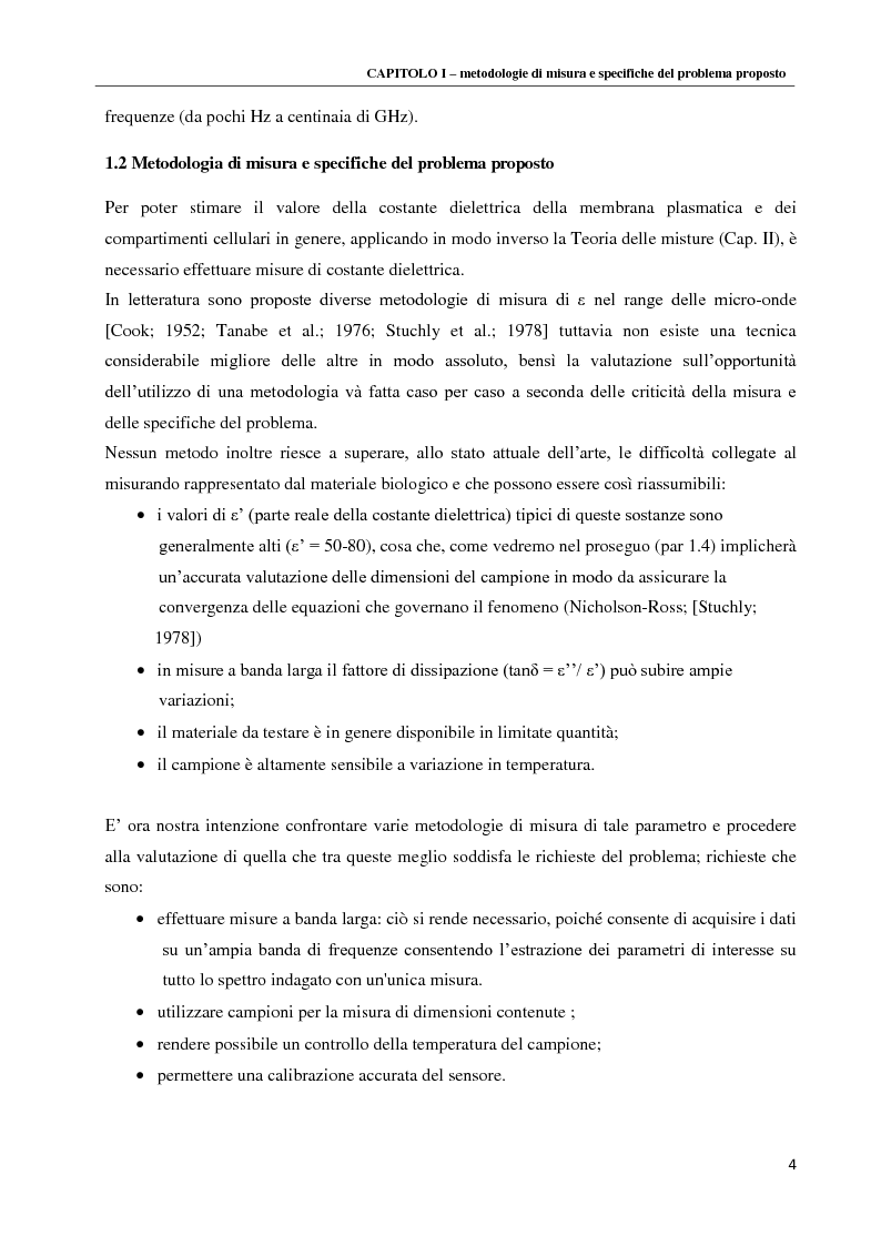 Anteprima della tesi: Spettroscopia dielettrica per la caratterizzazione morfologica di eritrociti umani, Pagina 6
