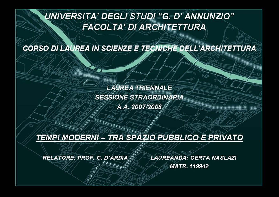 Anteprima della tesi: Tempi Moderni - Tra Spazio Pubblico e Privato, Pagina 1