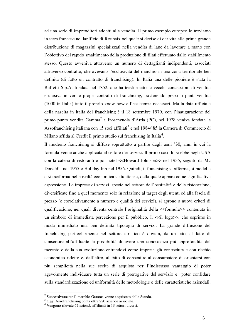 Anteprima della tesi: La formula Franchising nelle agenzie di viaggio. Profili giuridici ed aspetti contabili, Pagina 4