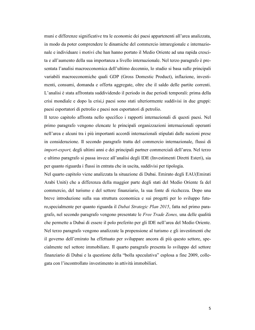 Anteprima della tesi: Il Medio Oriente: quadro macroeconomico e il caso Dubai, Pagina 4
