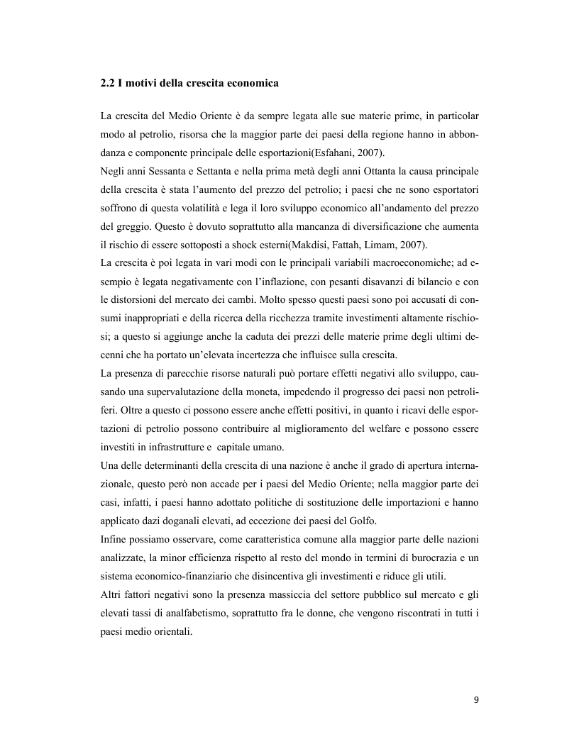 Anteprima della tesi: Il Medio Oriente: quadro macroeconomico e il caso Dubai, Pagina 8
