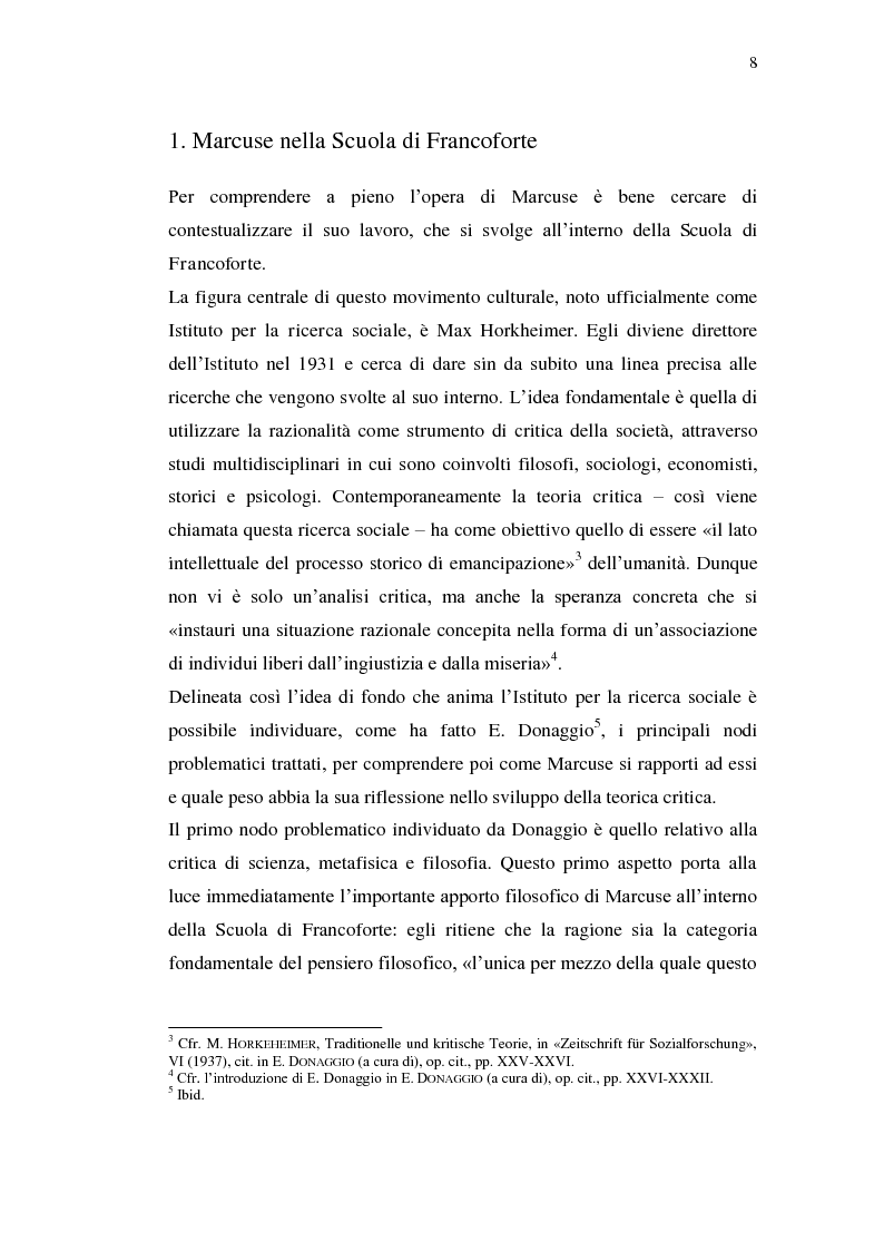 Anteprima della tesi: Il piacere e la critica della società in Marcuse, Pagina 6