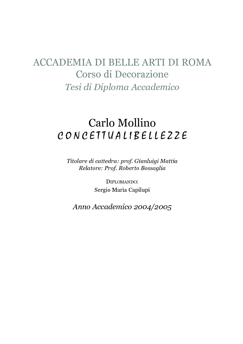 Anteprima della tesi: Carlo Mollino - concettuali bellezze, Pagina 1