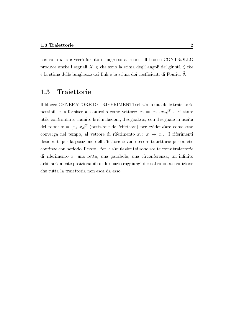 Anteprima della tesi: Verifica simulativa di un controllo ad apprendimento per un braccio robotico con dinamica e cinematica incerte, Pagina 3