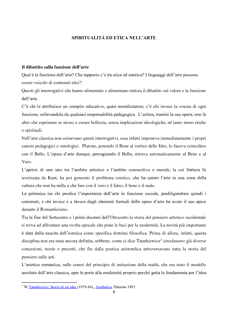 Anteprima della tesi: La "Spiritualità" tra cinema e arti elettroniche nel dibattito contemporaneo sull'arte, Pagina 4