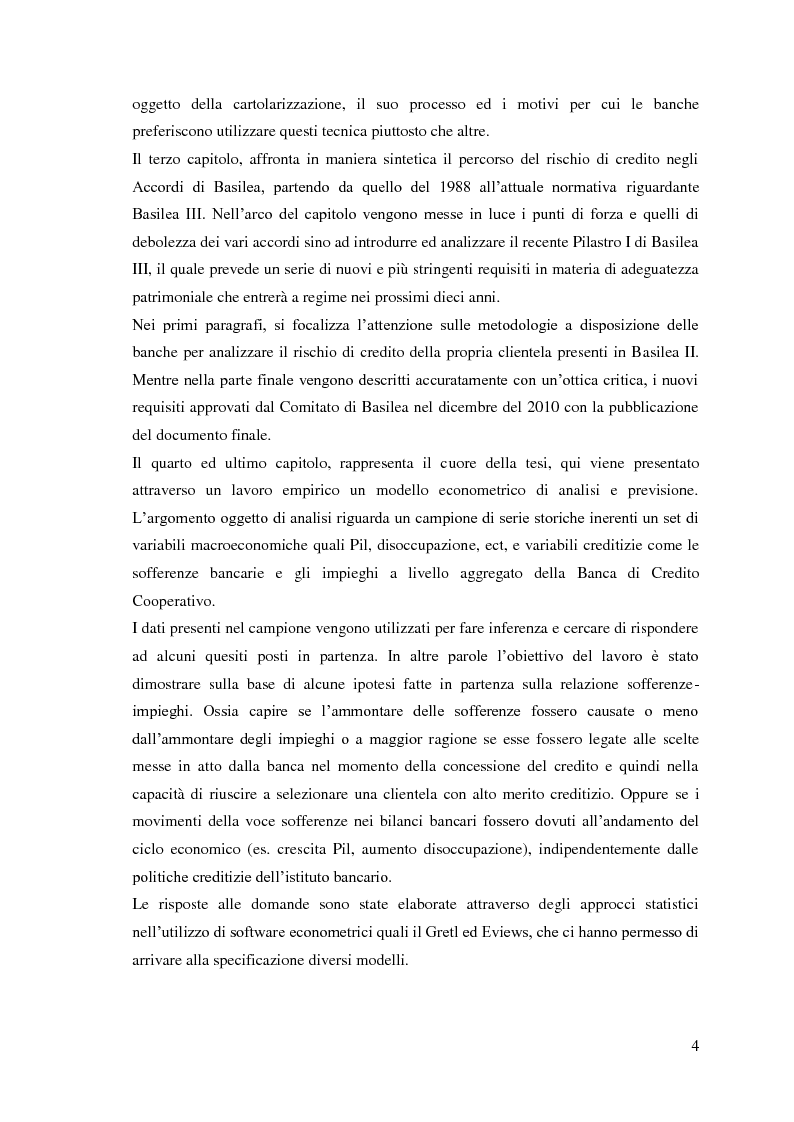 Anteprima della tesi: Le sofferenze bancarie in Italia. Un modello econometrico di analisi e previsione, Pagina 3