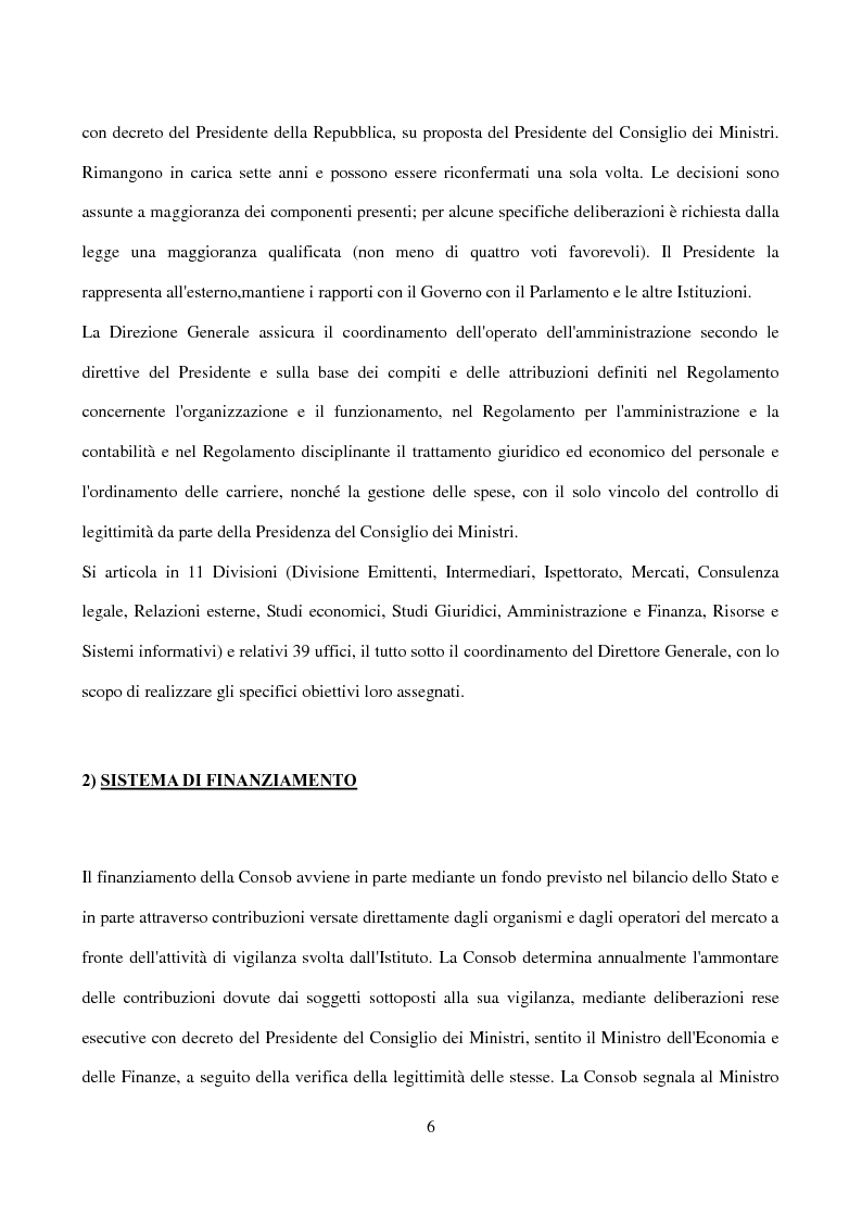 Anteprima della tesi: La Consob: organizzazione e funzioni, Pagina 3