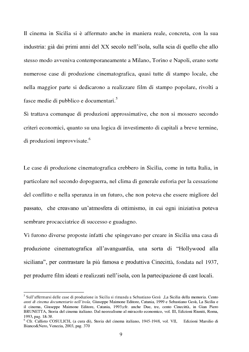 Anteprima della tesi: Produzione cinematografica in Sicilia: il caso della Panaria Film 1946-1955, Pagina 8