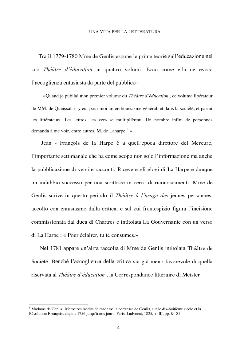 Anteprima della tesi: Mme de Genlis e il difficile mestiere di scrittrice, Pagina 5