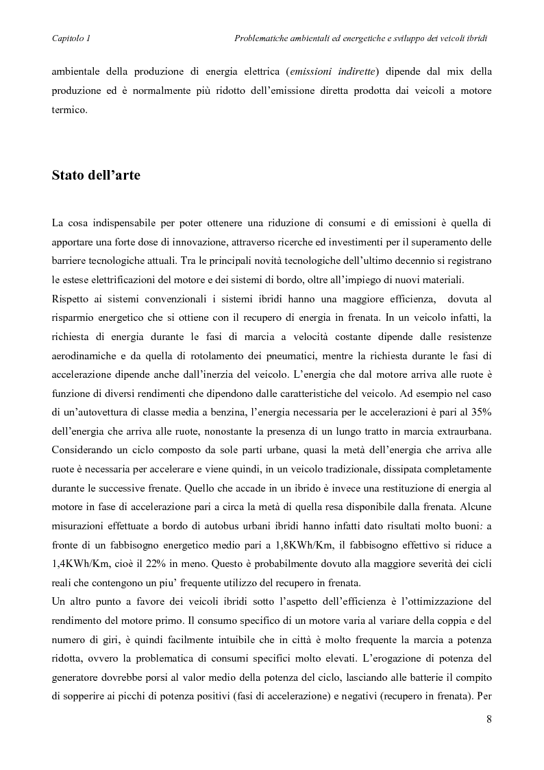 Anteprima della tesi: Sintesi e simulazione di un modello per la gestione dei flussi energetici in un veicolo ibrido., Pagina 11