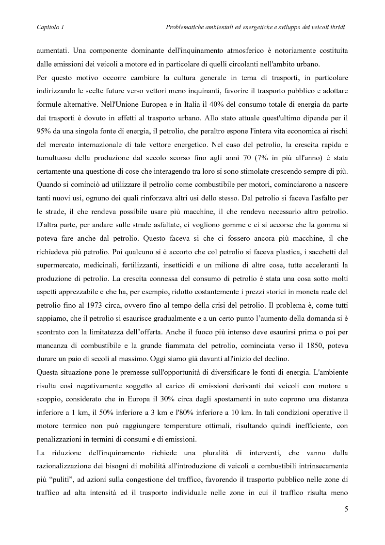 Anteprima della tesi: Sintesi e simulazione di un modello per la gestione dei flussi energetici in un veicolo ibrido., Pagina 8