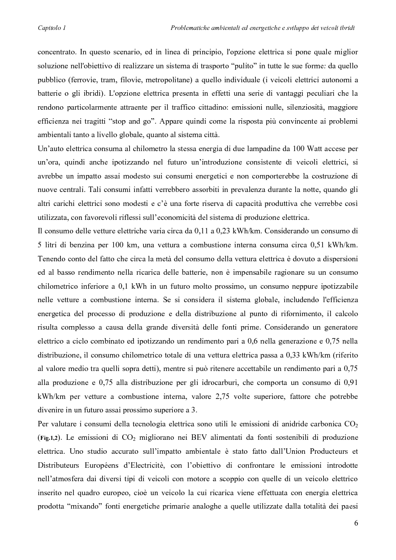 Anteprima della tesi: Sintesi e simulazione di un modello per la gestione dei flussi energetici in un veicolo ibrido., Pagina 9