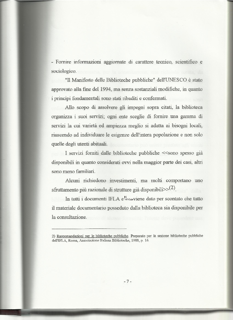 Anteprima della tesi: Le biblioteche pubbliche nella provincia di Viterbo: situazione attuale e ipotesi di riorganizzazione, Pagina 3