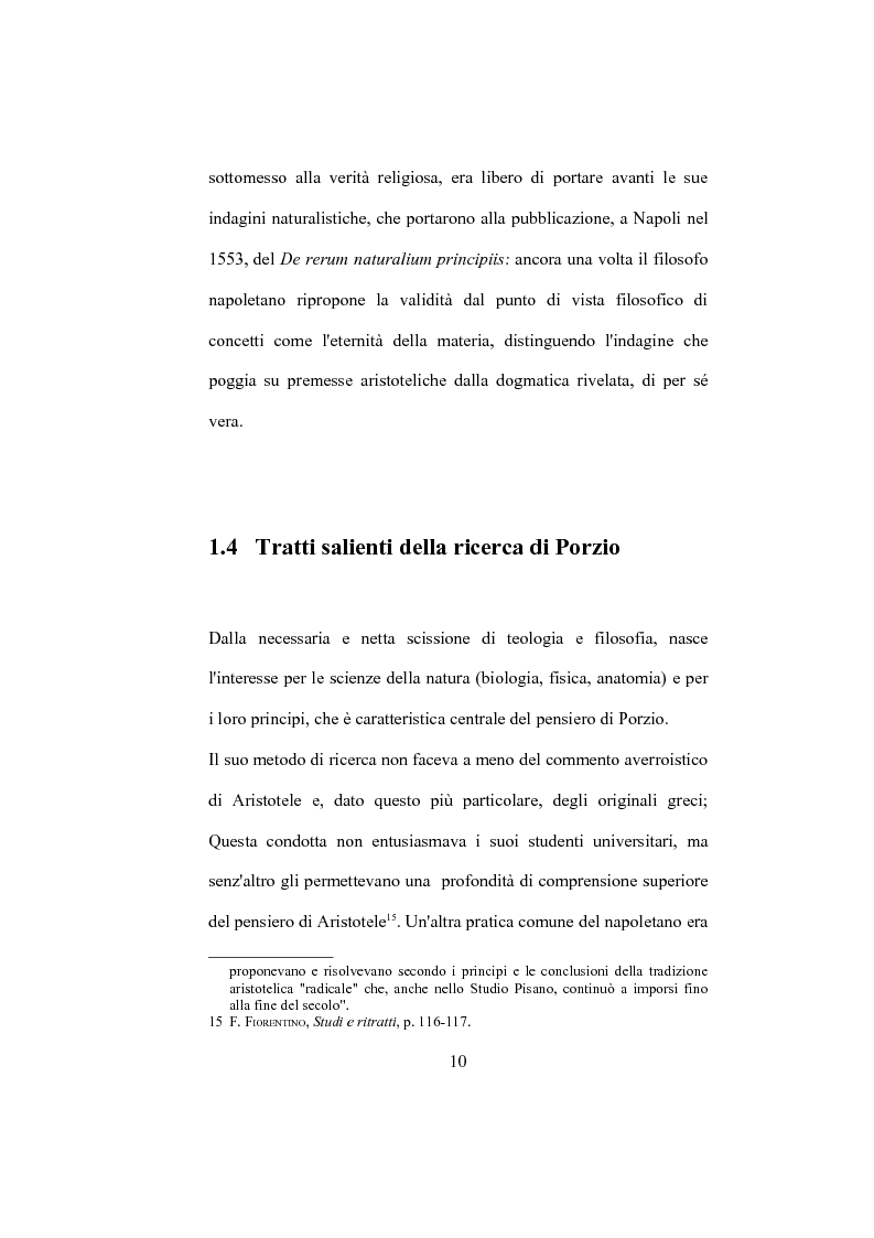 Anteprima della tesi: La "De Humana mente disputatio" di Simone Porzio, Pagina 11