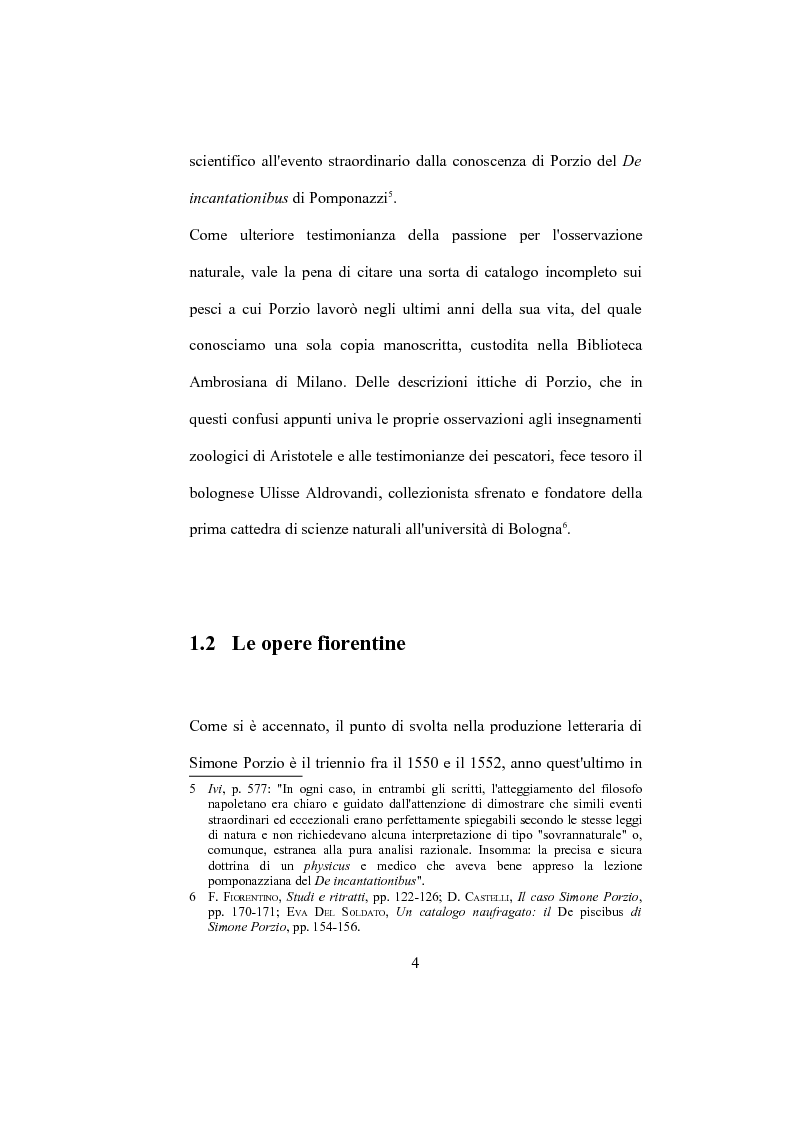 Anteprima della tesi: La "De Humana mente disputatio" di Simone Porzio, Pagina 5
