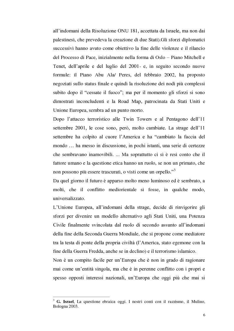 Anteprima della tesi: Il dibattito italiano sulla membership di Israele nell'Unione Europea, Pagina 4