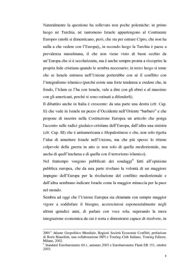 Anteprima della tesi: Il dibattito italiano sulla membership di Israele nell'Unione Europea, Pagina 6
