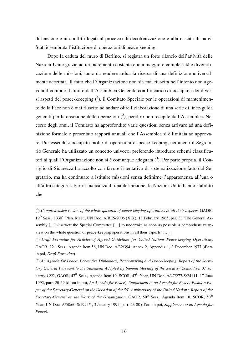 Anteprima della tesi: Le violazioni del diritto umanitario compiute di membri delle operazioni di mantenimento della pace, Pagina 5