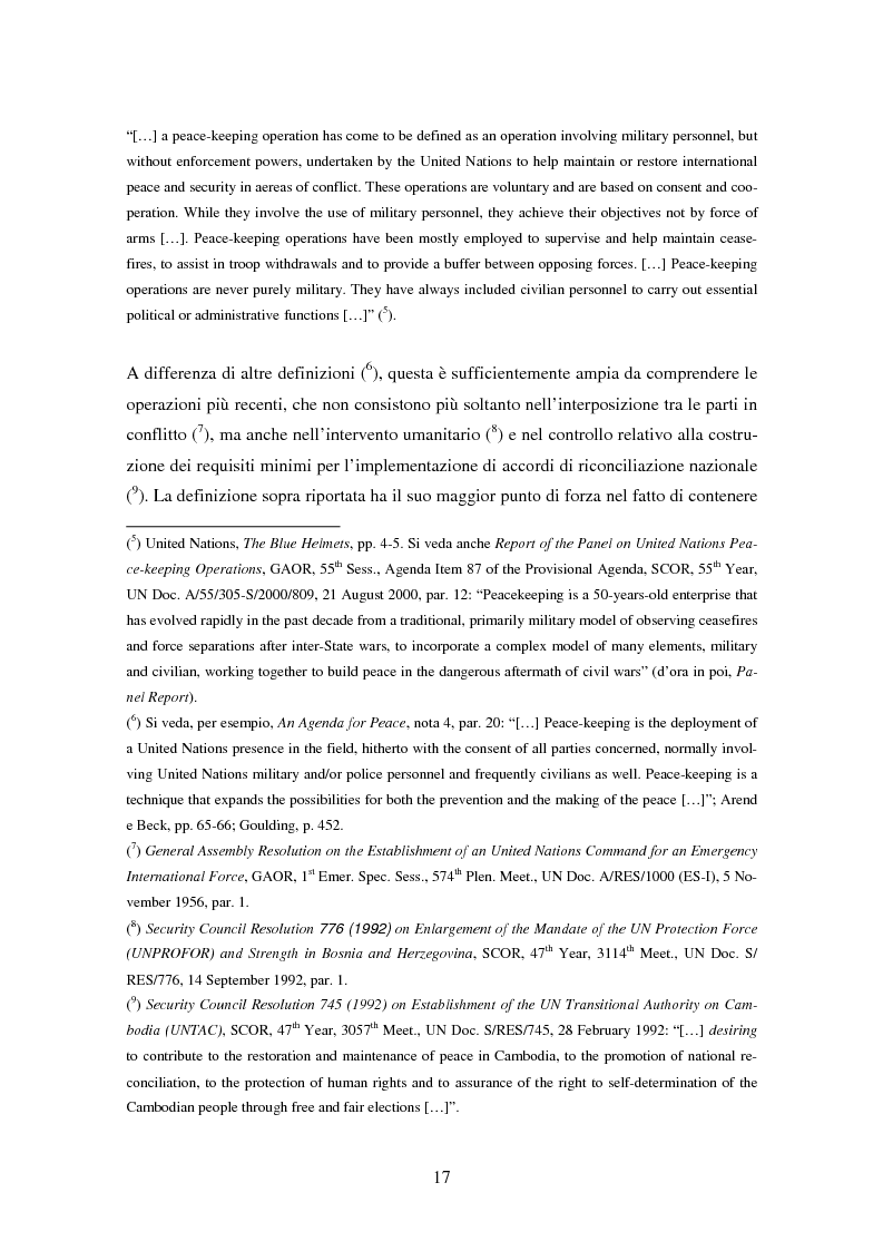 Anteprima della tesi: Le violazioni del diritto umanitario compiute di membri delle operazioni di mantenimento della pace, Pagina 6