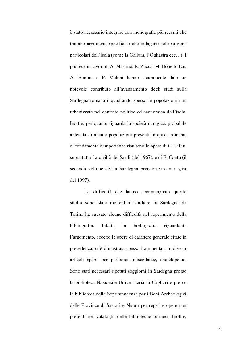 Anteprima della tesi: Le popolazioni non urbanizzate della Sardegna romana fra III sec. a.C. e IV sec. d.C., Pagina 3
