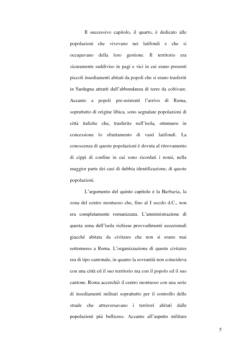 Anteprima della tesi: Le popolazioni non urbanizzate della Sardegna romana fra III sec. a.C. e IV sec. d.C., Pagina 6